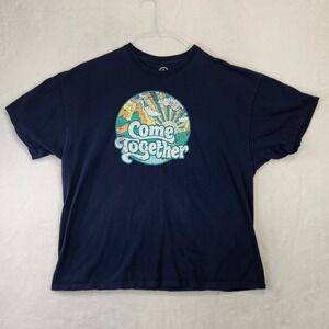 DOM Mens 2XL Navy Blue Come Together Graphic T Shirt